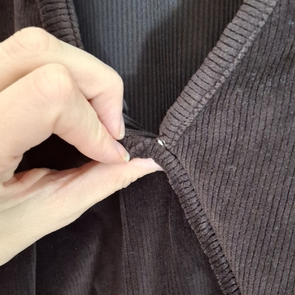 Madewell Dark Brown FauzWrap Blouse - Picture 3 of 7